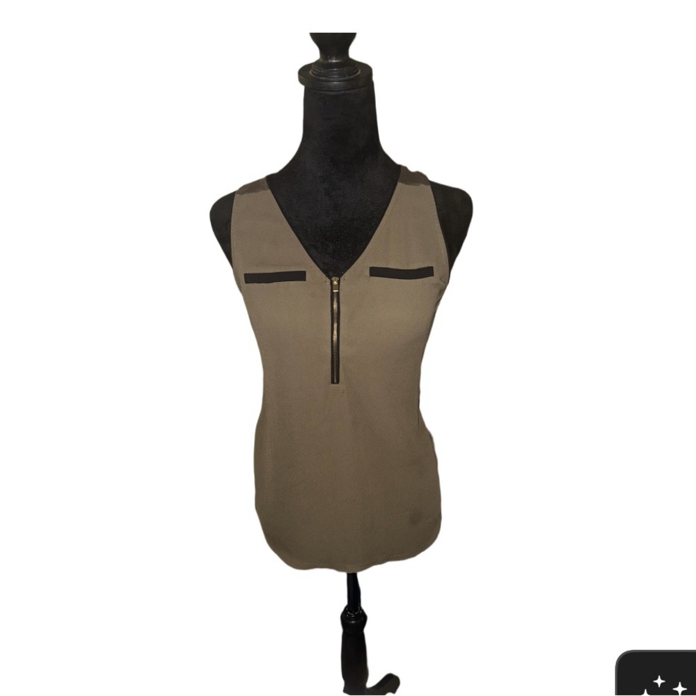 Express Tan Fitted Sleeveless Tank Top